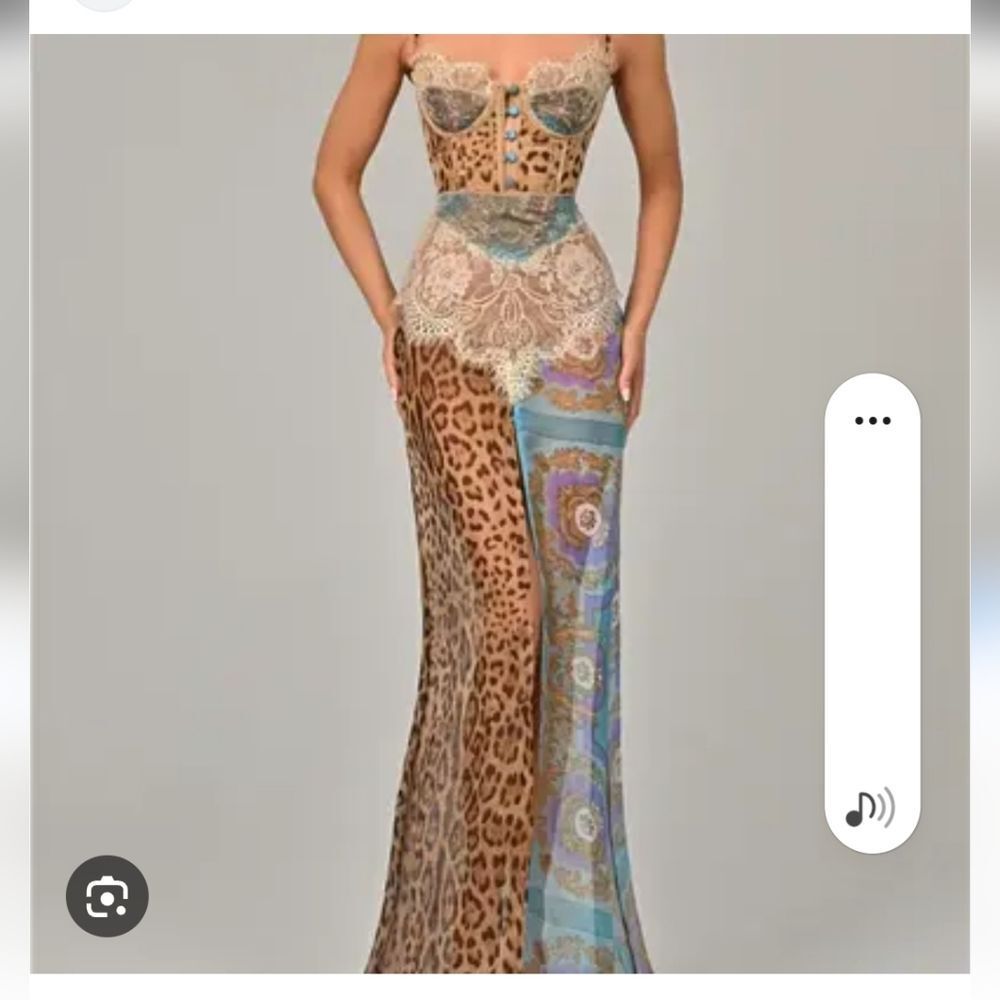 Sheer Multi Pattern Maxi Dress - image 1